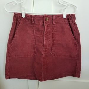 AE pink corduroy mini skirt